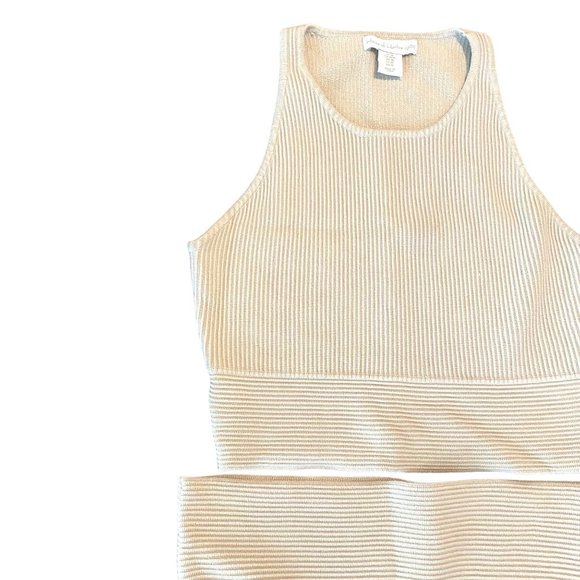 Revolve House of Harlow 1960 Cream Two-Piece Top and Skirt Contour Ribbed Knit M - Picture 4 of 6